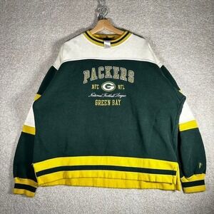 Vintage 90s Green Bay packers pro player thick multicolor crewneck sweatshirt